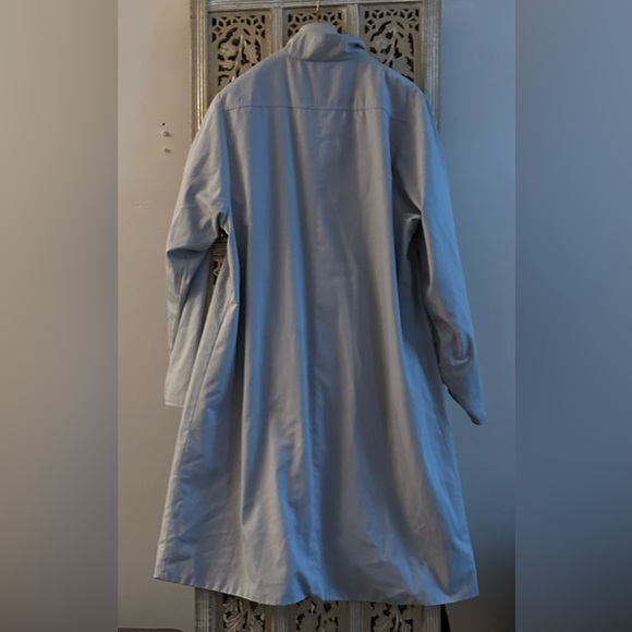 Reversible storm trench coat mauve grey gray belted midi vintage - Picture 7 of 7